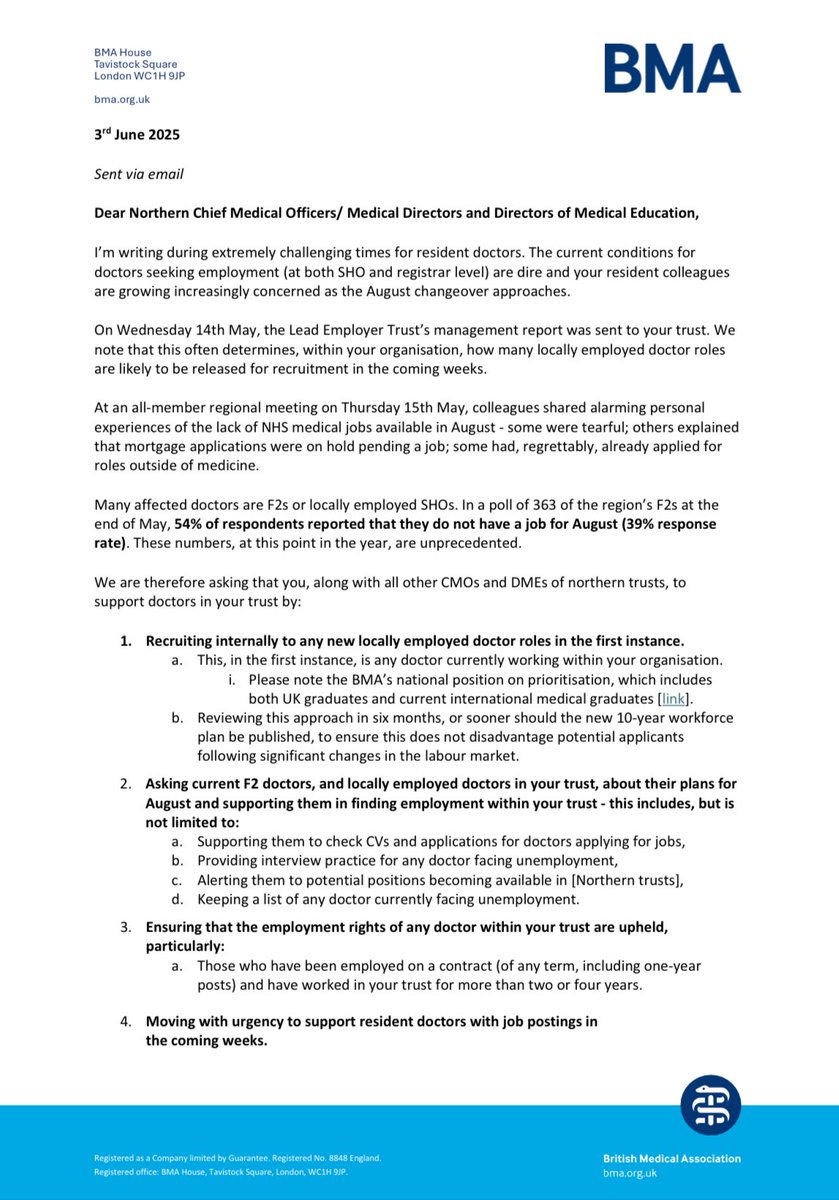 BMA Northern Resident Doctors Committee tweet media