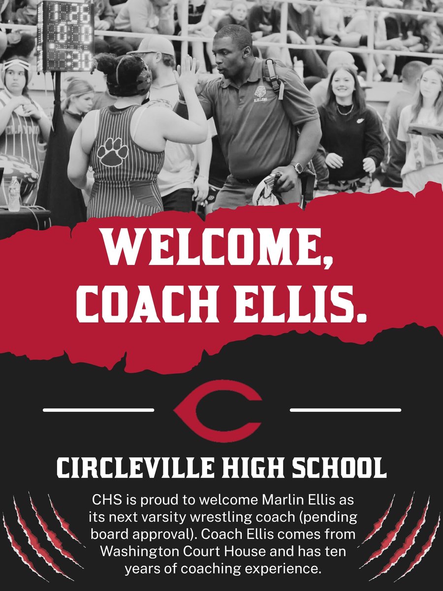 CHS is excited to introduce Marlin Ellis to lead our boys AND girls wrestling program. Interested high school athletes can use code DC3G-BD6P to join the team's SportsYou group.