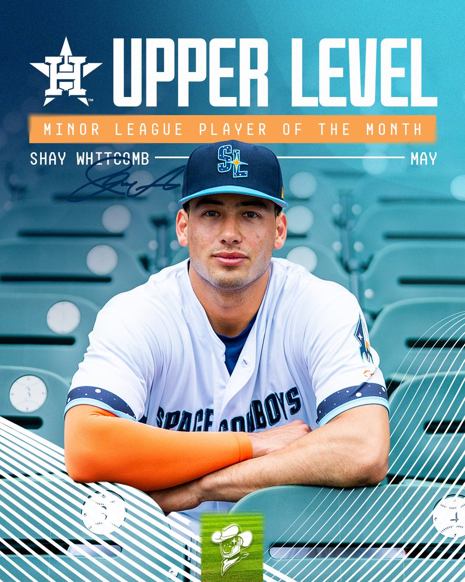 Sugar Land Space Cowboys (@slspacecowboys) on Twitter photo ANOTHA ONE!
Shay Whitcomb has been named the <a href="/astros/">Houston Astros</a> Upper-Level Minor League Player of the Month for May! Last month, Whitcomb led all Astros' minor leaguers in home runs (12), RBI (21), slugging (.670), OPS (1.059), total bases (67) and runs scored (24) 😤
Full story 📰: ANOTHA ONE!
Shay Whitcomb has been named the <a href="/astros/">Houston Astros</a> Upper-Level Minor League Player of the Month for May! Last month, Whitcomb led all Astros' minor leaguers in home runs (12), RBI (21), slugging (.670), OPS (1.059), total bases (67) and runs scored (24) 😤
Full story 📰: