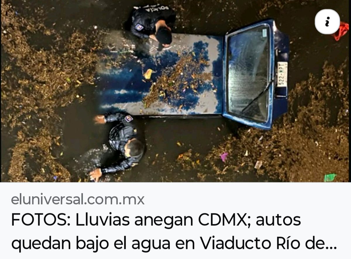 Chertorivski's tweet photo. Debido a las fuertes lluvias, durante la noche de ayer, 20 automóviles quedaron atrapados tras el desborde del Río de la Piedad, y la vía quedó colapsada durante varias horas, consecuencia de la falta de planeación urbana que considere el cauce natural de este río y la falta de mantenimiento al sistema de drenaje. 

La Ciudad de México debe considerar recuperar sus ríos, empezando por este. 👇🏻

https://t.co/T1QxGPIGsT