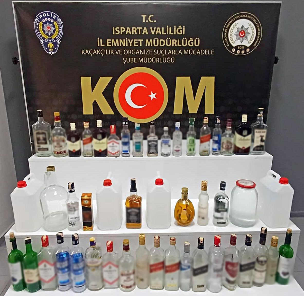 Kaçakçılık ve Organize Suçlarla Mücadele Şube Müdürlüğü ekiplerimizce 03.06.2025 tarihinde yapılan çalışmada;

📍Isparta il merkezinde bir ikamette yapılan arama neticesinde:

🔳 20 litre alkol,
🔳 5 litre rakı,
🔳 2 litre viski,
🔳 1 adet 200 ml alkol aroması,
🔳 Alkol şişelemek