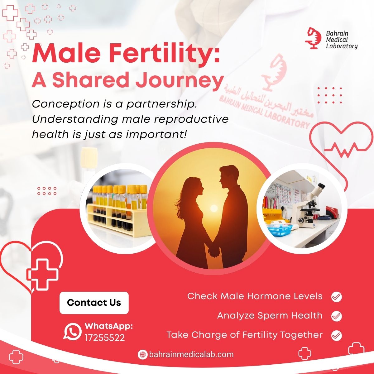 bahrain_Lab's tweet image. 🧪 Male fertility matters too!

Test sperm count, hormones &amp;amp; more at Bahrain Medical Lab.
📱 39405028 | 🌐 bahrainmedicallab.com

#MaleFertility #SemenAnalysis #BahrainMedicalLab