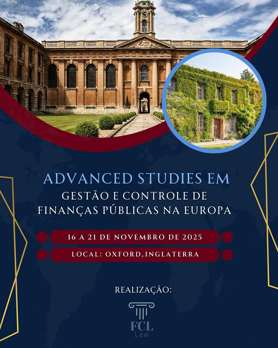 lawfcl's tweet photo. O FCL LAW tem a satisfação de lançar o "Advanced Studies em Gestão e Controle de Finanças Públicas na Europa".

Para inscrições e maiores informações a respeito, acesse a página do Advanced Studies em nosso site, através do presente Link: https://t.co/z2AGms0g37 https://t.co/V5DA8Z20QA