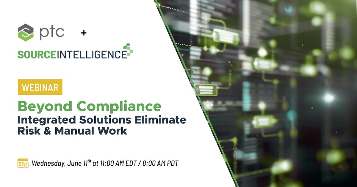 It's time to replace outdated manual compliance methods with automated, scalable solutions. Join experts from <a href="/PTC/">PTC</a> &amp; <a href="/SourceIntel/">Source Intelligence</a> to learn how to streamline operations, improve traceability &amp; mitigate risk. 

hubs.la/Q03qsY-V0

#SupplyChain