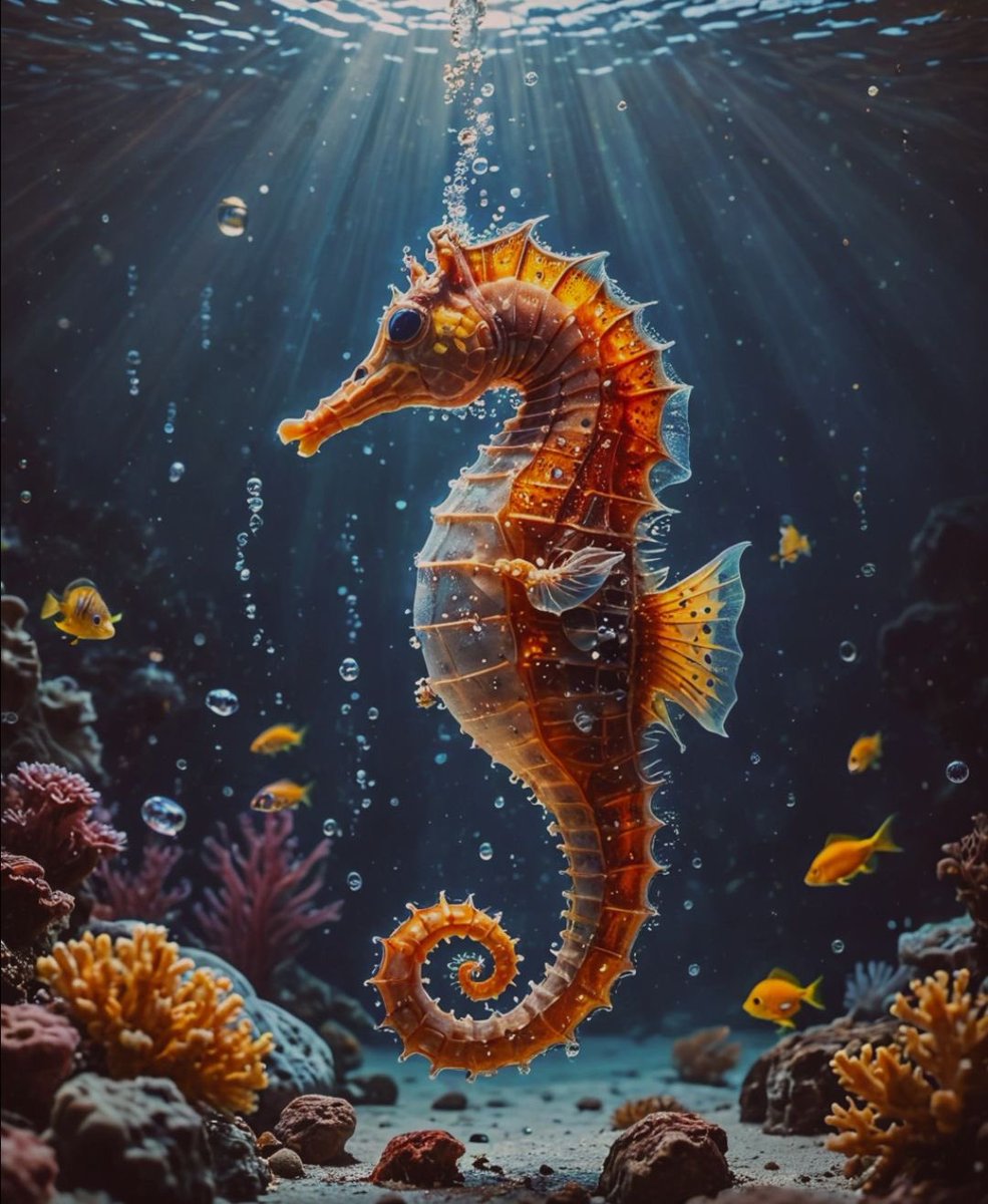 Fun facts about the Seahorse

Do you know that male seahorses get pregnant instead of females?

The female deposits her eggs into the male’s pouch, and he fertilizes them internally.

He then carries the babies until they’re ready to be born.
