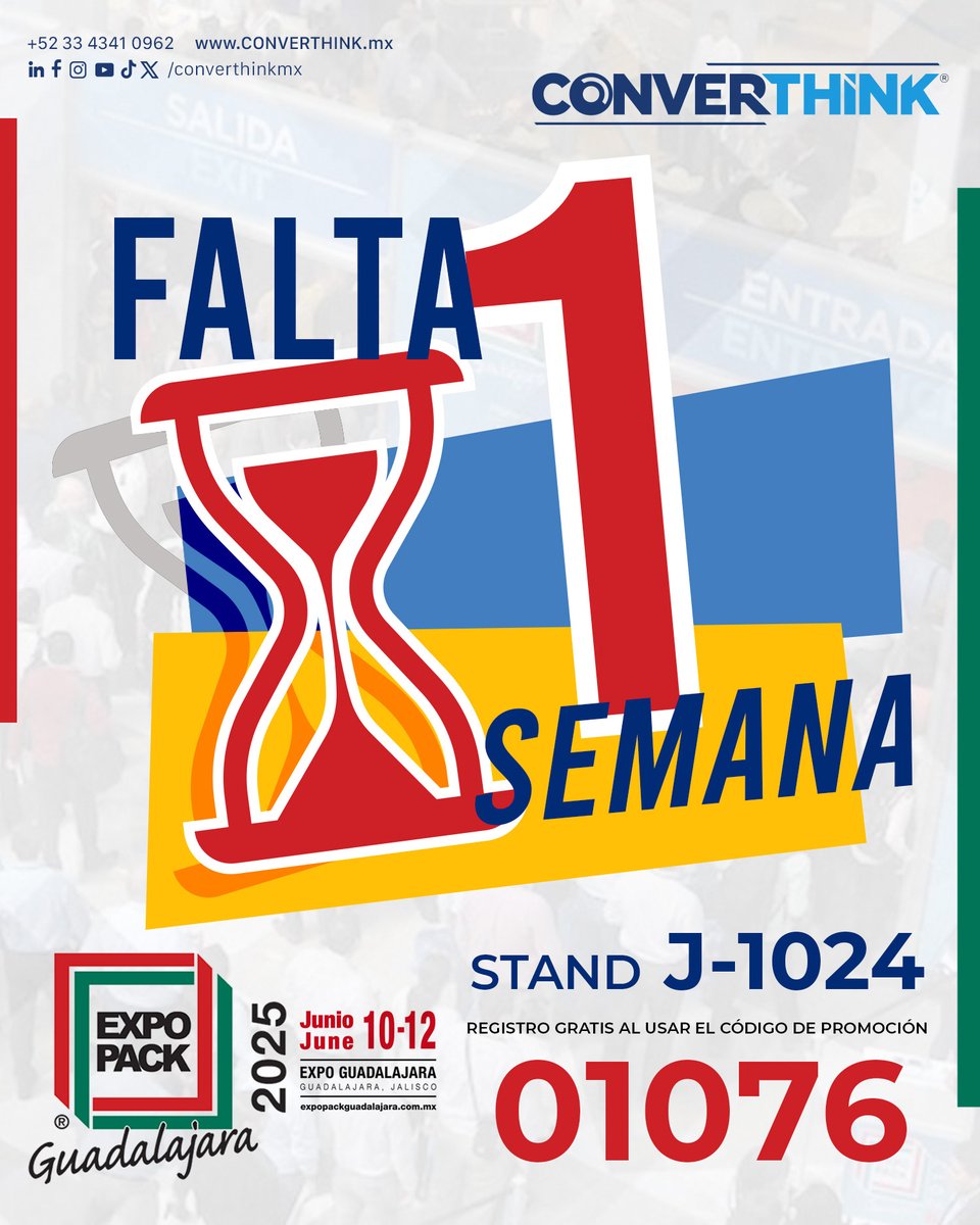 converthinkMx's tweet image. La cuenta regresiva está en su punto más emocionante… ⏳🔥

Del 10 al 12 de junio, #CONVERTHINK te espera en @ExpoPack 

🧠 Creamos empaques funcionales y personalizados
📍 Stand J-1024 

🤝 Conecta con la innovación y sé parte del futuro del empaque.
linktr.ee/converthink
