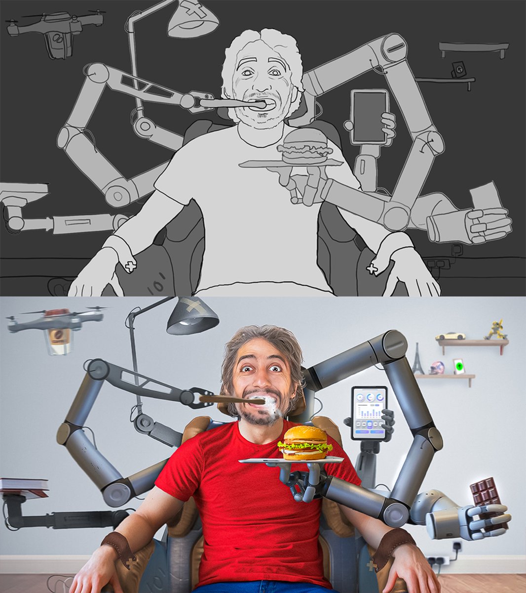 Final vs. Sketch🪄

Submission for
<a href="/thumbnails_101/">Thumbnails 101</a> 

Weekly Challenge #23!    
Title: "I Built The CRAZIEST Comfort Machine!"