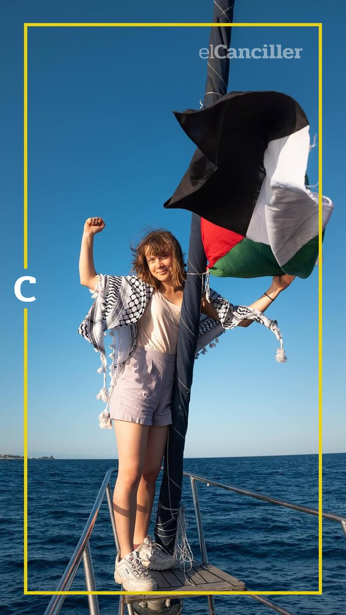 [AHORA] La activista climática Greta Thunberg se unió a un barco rumbo a Gaza para "romper el asedio de Israel". 📸