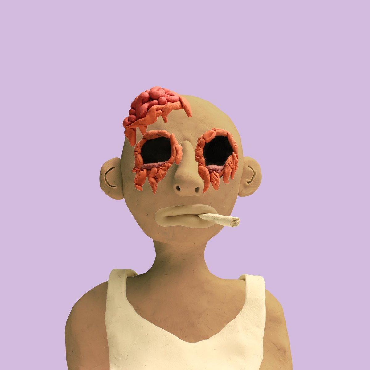 Clay Nation #5417 with Shaved Eyebrows (13.12%) sold for an offer of ₳350 ($241.55)