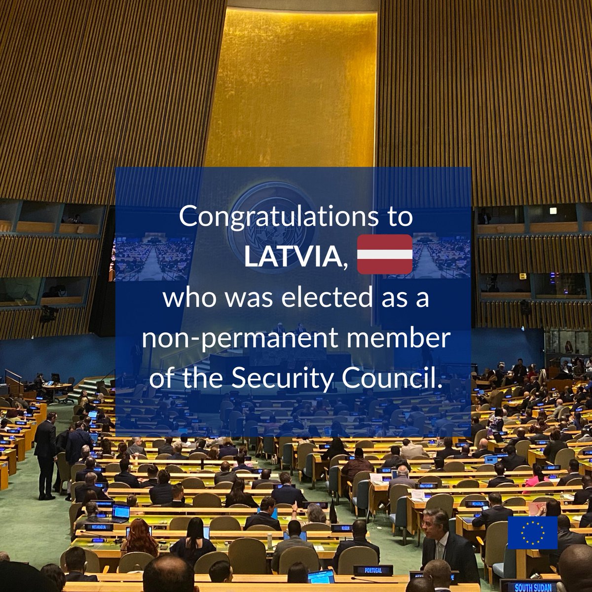 🇪🇺EU at UN-NY (@euatun) on Twitter photo Siltākie apsveikumi <a href="/LatviaUN_NY/">Latvia Mission to the UN | #StandWithUkraine🇺🇦</a> on your 1st mandate in #UNSC! Your election is a recognition of your strong commitment to multilateralism & rules-based international cooperation.
The EU looks forward to continued close partnership. 🇱🇻🇪🇺We are “Together for Peace & Resilience” Siltākie apsveikumi <a href="/LatviaUN_NY/">Latvia Mission to the UN | #StandWithUkraine🇺🇦</a> on your 1st mandate in #UNSC! Your election is a recognition of your strong commitment to multilateralism & rules-based international cooperation.
The EU looks forward to continued close partnership. 🇱🇻🇪🇺We are “Together for Peace & Resilience”