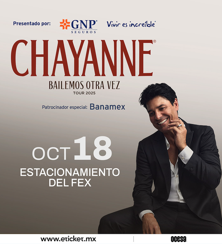 ✨ ¡La espera terminó! ✨ Chayanne llega con su tour Bailemos Otra Vez 💃🔥 este 18 de octubre en el Estacionamiento del FEX. 🎤❤️ ¿Listos para cantar a todo pulmón? 🎶 ¡Compra tus boletos en eticket! 🎟️🔥

#Chayanne2025 #BailemosOtraVez #ConTodaElAlma