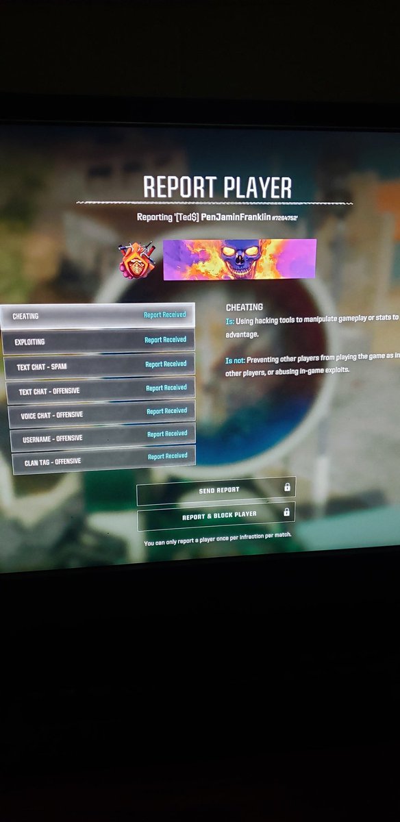 KINGGWOLFMAN's tweet photo. So what we now know the anti cheat is some what working @CallofDuty @RavenSoftware @charIleINTEL but yet there still letting these ass holes play what the fuck is this it literally tell you there cheating and tells you what there doing but there still playing you have the prof https://t.co/3W2jvtCNBV