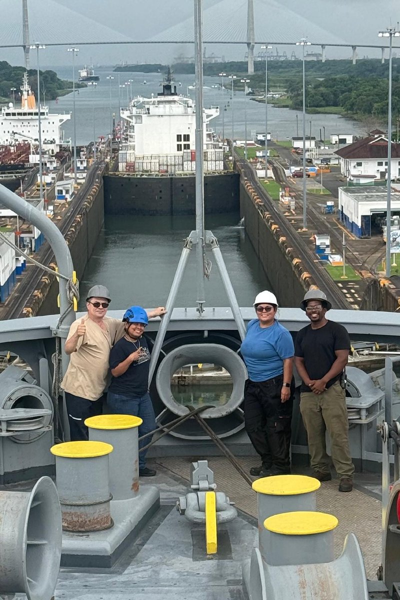 marine_firemen's tweet photo. MFOW members aboard USNS Watkins in Panama Canal. https://t.co/OxIZIXjgpO