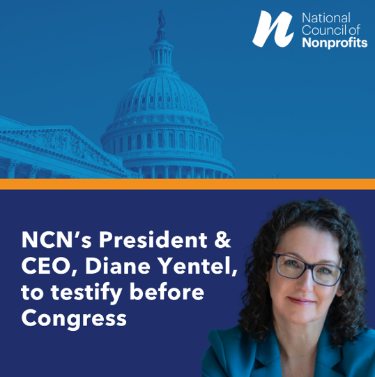 NCN’s President &amp; CEO, Diane Yentel, is set to testify before Congress on Wednesday, June 4th at 2:00pm Eastern. She will be standing up for the critical work nonprofits do and dispelling the harmful rhetoric undermining the sector. Tune in: bit.ly/4kJaOz9