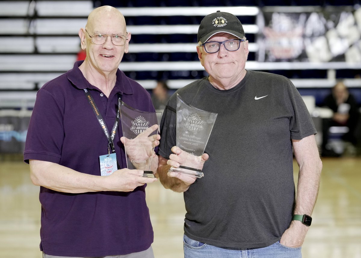 Dinos Trigonis (@trigonis30) on Twitter photo The <a href="/PangosAACamp/">Pangos All-American Camp</a> is honoring the legacy & memory of the late national scout Brick Oettinger (Prep Stars) who passed away last year. Veteran national scouts Van Coleman & Frank Burlison were presented with the 1st Brick Oettinger Lifetime Achievement Awards
<a href="/FCPPangos/">Fullcourt Press/ Pangos</a> <a href="/BallerTV/">BallerTV</a> The <a href="/PangosAACamp/">Pangos All-American Camp</a> is honoring the legacy & memory of the late national scout Brick Oettinger (Prep Stars) who passed away last year. Veteran national scouts Van Coleman & Frank Burlison were presented with the 1st Brick Oettinger Lifetime Achievement Awards
<a href="/FCPPangos/">Fullcourt Press/ Pangos</a> <a href="/BallerTV/">BallerTV</a>