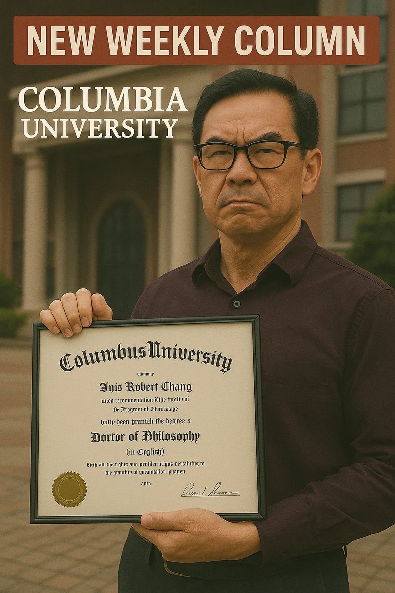 Michael30303521's tweet image. 🎓 Sometimes, two letters are all it takes to turn Columbus into Columbia.
And no one noticed—because he was a diplomat.
🗞️ This week’s column:
The Columbia Illusion
📖 Read it here tomorrow:
facebook.com/mike.liu.940/p…
#WeeklyColumn #ColumbiaOrColumbus #EnglishInAsia