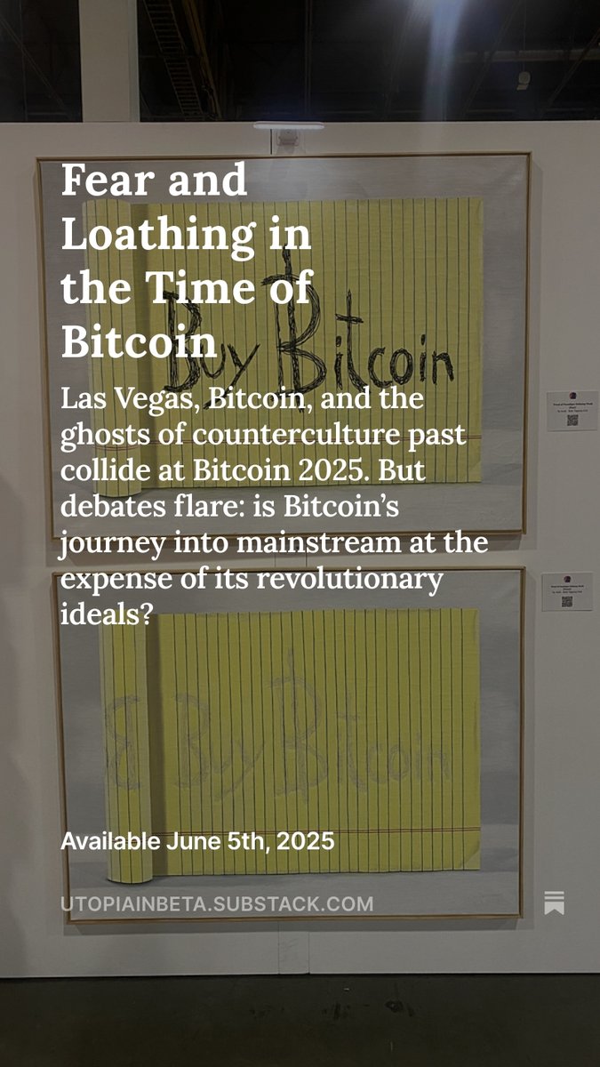 Bitcoin 2025 was a whirlwind -- a celebration of adoption and "financial freedom". 

But it left me conflicted.
You'll read why in my next newsletter - I welcome any counterarguments. 

Sign up below to get it first. 
utopiainbeta.substack.com