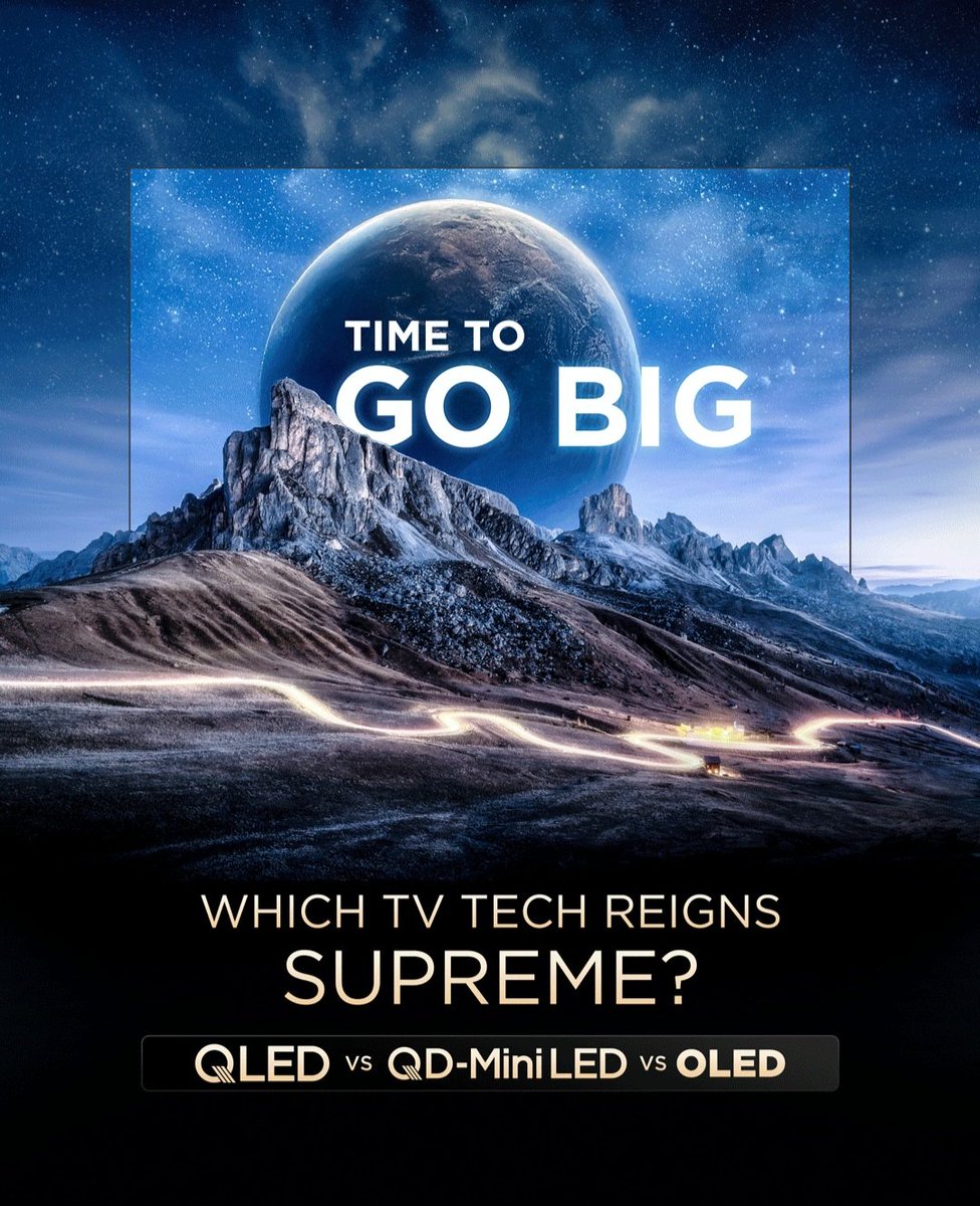 TCL_SouthAfrica's tweet image. Not all screens are created equal...
 📺 QLED – Vibrant colours, but limited contrast due to backlighting. 
🖤 OLED – Deep blacks, but lower brightness and risk of burn-in. 
🌟 QD-Mini LED – The best of both worlds: brighter, sharper, and more precise.
#ChooseTCL #QDMiniLED