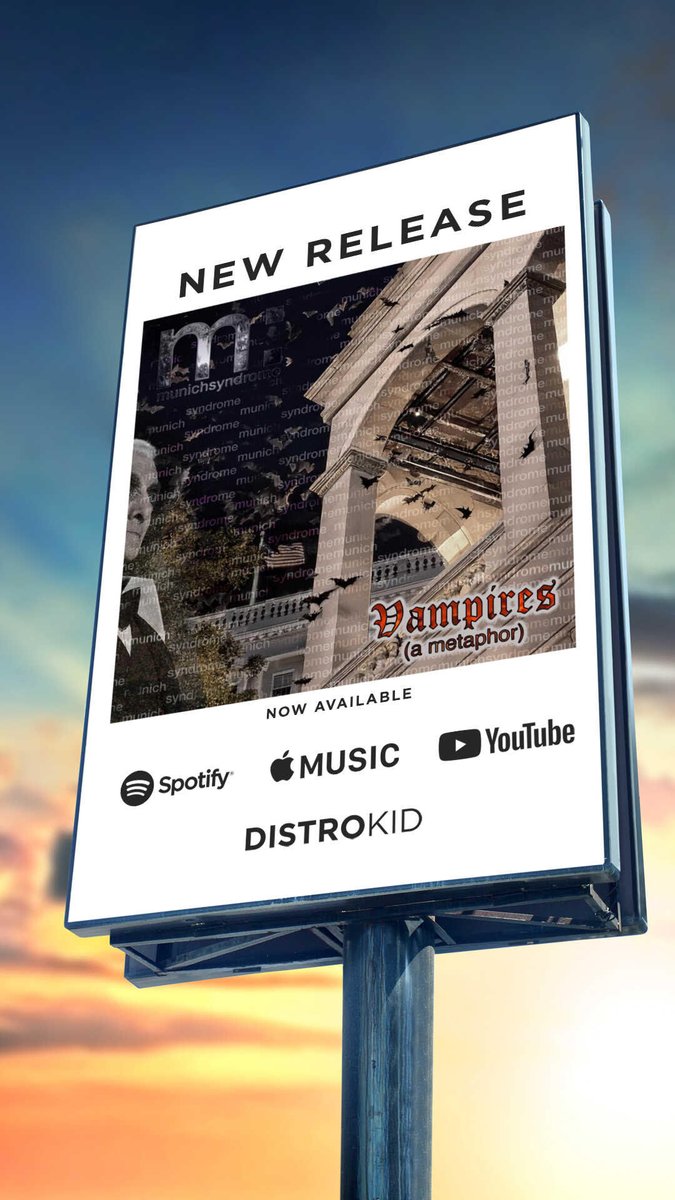 Part of Munich Syndrome’s soon-to-be released album, “Darkness Beckons…”, Vampires (a metaphor) is now available on:

Bandcamp: munichsyndrome.bandcamp.com/track/vampires…

Apple Music: music.apple.com/us/album/vampi…

Spotify: open.spotify.com/album/6t5DPL1E…

YouTube music: youtube.com/playlist?list=…