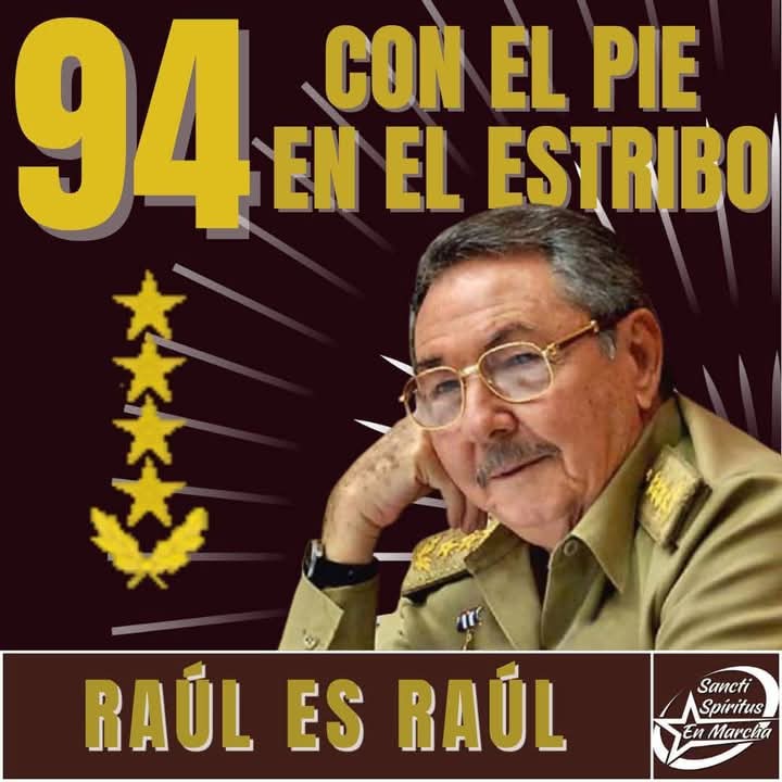 DICSGuane2022's tweet photo. Muchas felicidades Comandante , 94 años con el pie en el estribo
#RaúlEsRaúl. https://t.co/nMVkC2ZXsi