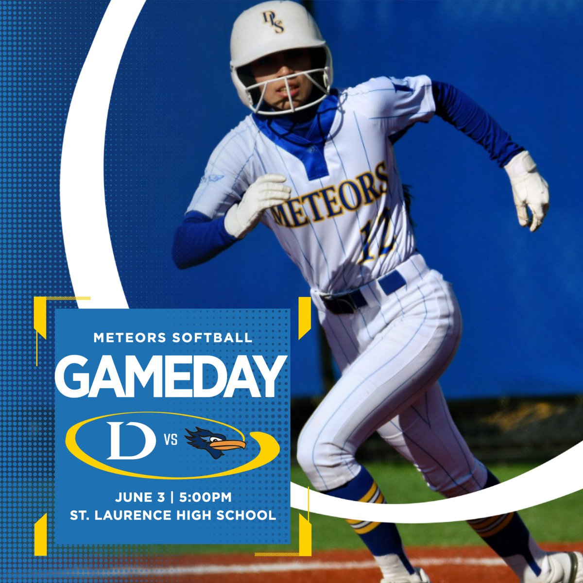 IT’S GAME DAY! 🔥

Softball takes on the Roadrunners in the Sectional Semifinal! 🥎

🆚 : Nazareth Academy
🕔 : 5:00pm
📍 : St. Laurence High School
🎟️ : gofan.co/app/school/IL1…

#MeteorsUnited #GoMeteors☄️