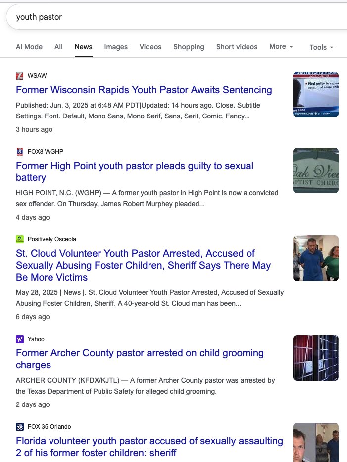 This week in youth pastors...