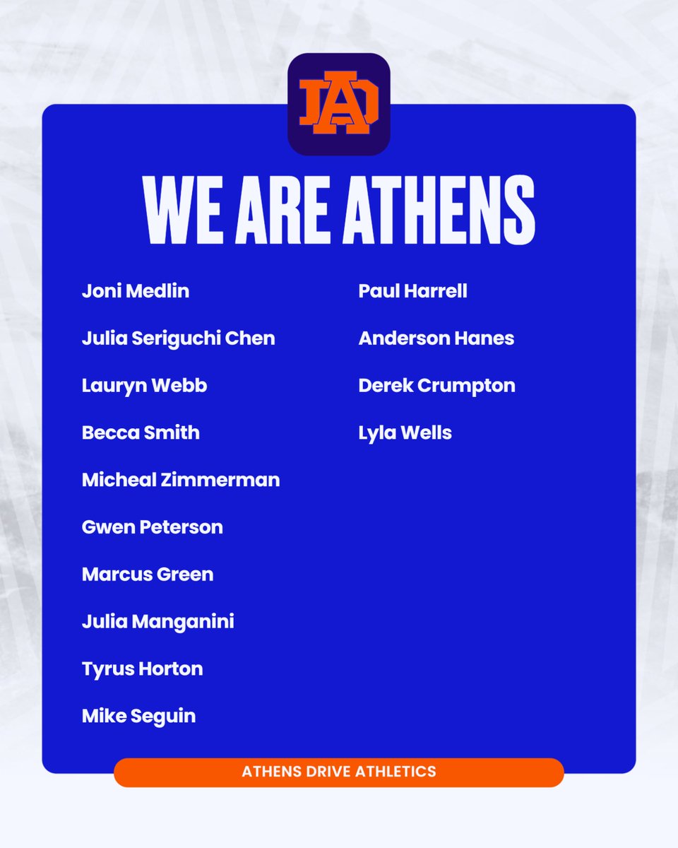 Congratulations to this year's We Are Athens Team!