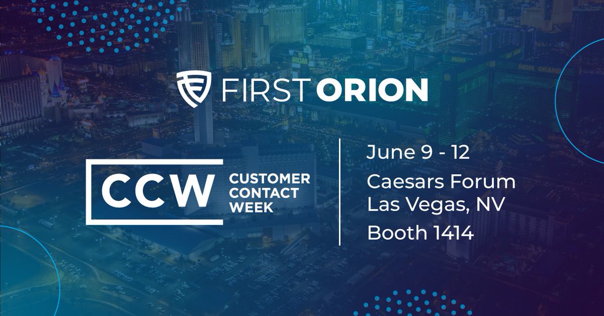 Are you joining First Orion at <a href="/CustContactWeek/">Customer Contact Week</a> in Las Vegas, June 11-12? Stop by and see us!
📍 Booth #1414
🎤 Presentation: June 11, 2:45–3:30 PM
📍 Forum location: 126
Book time with us 👉 hubs.li/Q03qbrBw0
#CCWVegas #FirstOrion