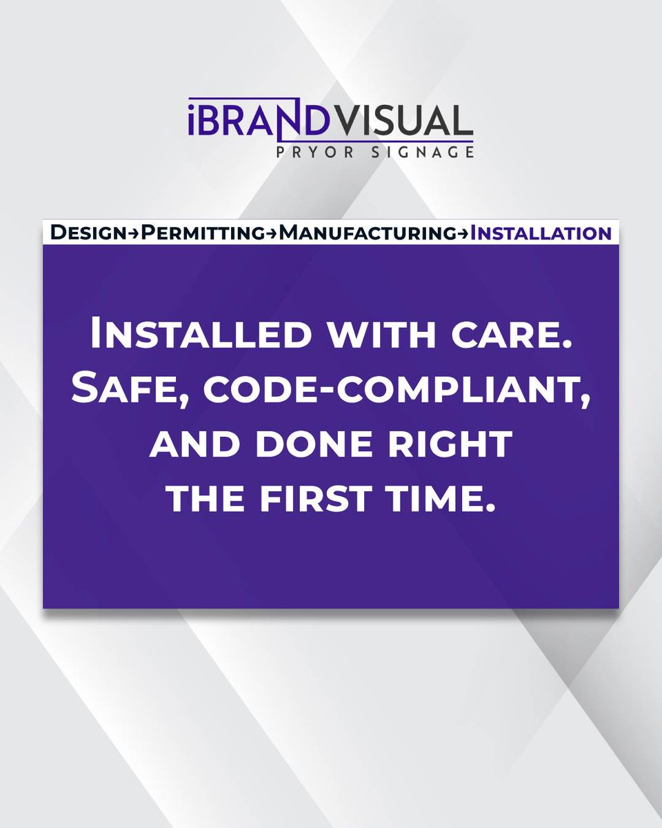 ibrandvisual's tweet image. From concept to install, we keep it simple, seamless, and stress-free.

Design.
Permitting.
Manufacturing.
Installation.

One expert team. Total confidence. That’s signage done right.

iBrandVisual.com

#iBrandVisual #SignageSimplified #SignDesign #BrandVisibility