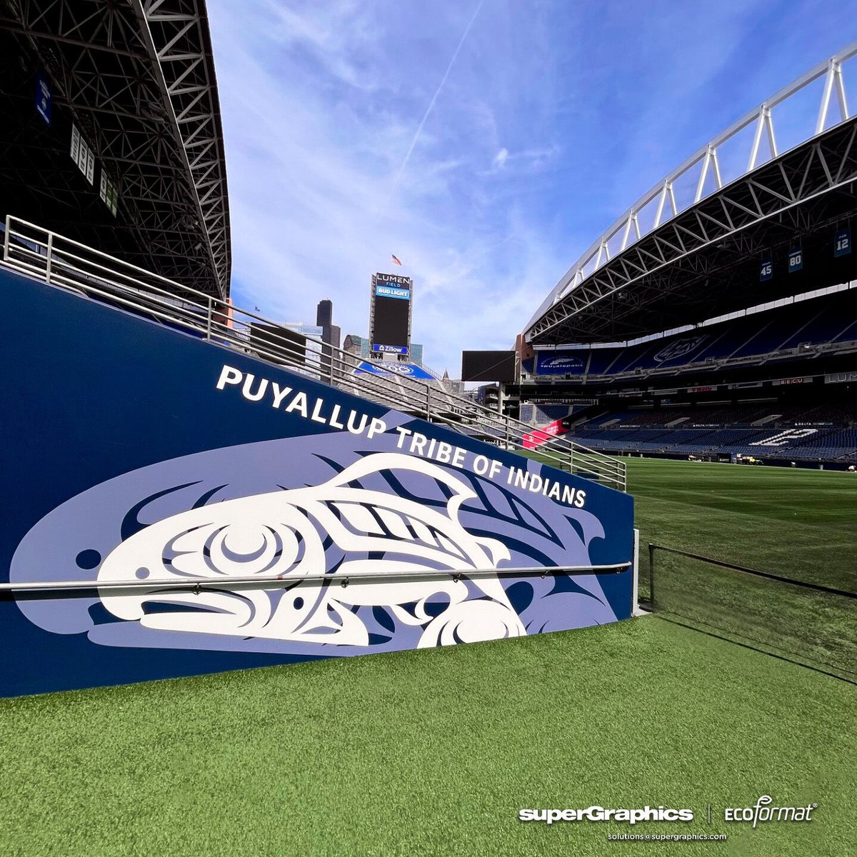 Last season, we delivered a standout game-day experience at Lumen Field, celebrating the Puyallup Tribe of Indians. Durable, vibrant, and precisely installed—these tunnel graphics turned heads and set the tone for every home game.

👇🏼Need large-format graphics that hold up when