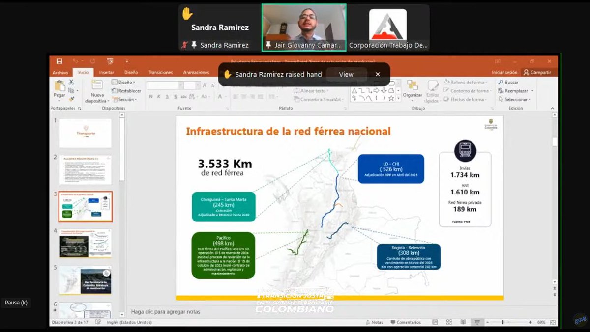 SINTRAVIFER10's tweet photo. @EdwinMolinaLob1 @FernandoPe71909 En nuestro #Panel1 tuvimos las voces de los ministerios de Minas y Energía, Transporte, la senadora @SandraComunes y del sindicalismo ferroviario.

Queda un largo camino por recorrer para encausar una transición con derechos y responsabilidades claras de los empleadores. https://t.co/E6HkPJtXON