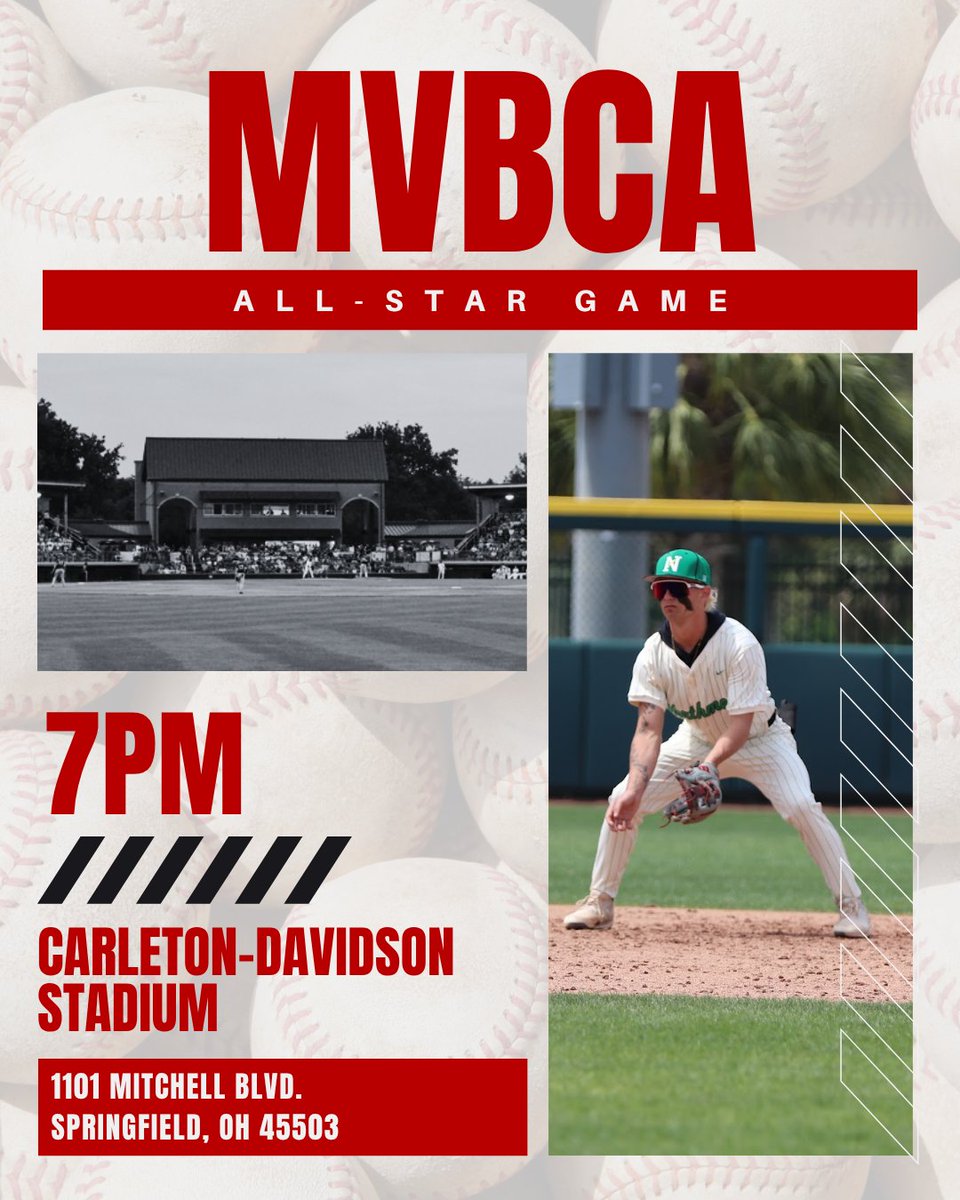 🚨 MVBCA All-Star Game – Tonight at 7PM! 🚨

Head to Carleton Davidson Stadium in Springfield to catch the top senior baseball players from across the Miami Valley in action!

Watch these standout athletes compete before they take the next step in their careers!