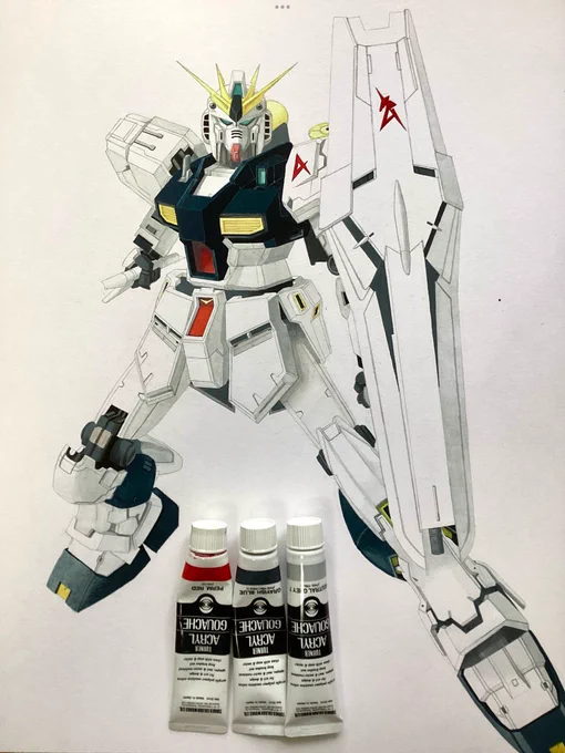 RGνガンダムは描いたけど、PGνガンダムを描く気力も時間も無い。