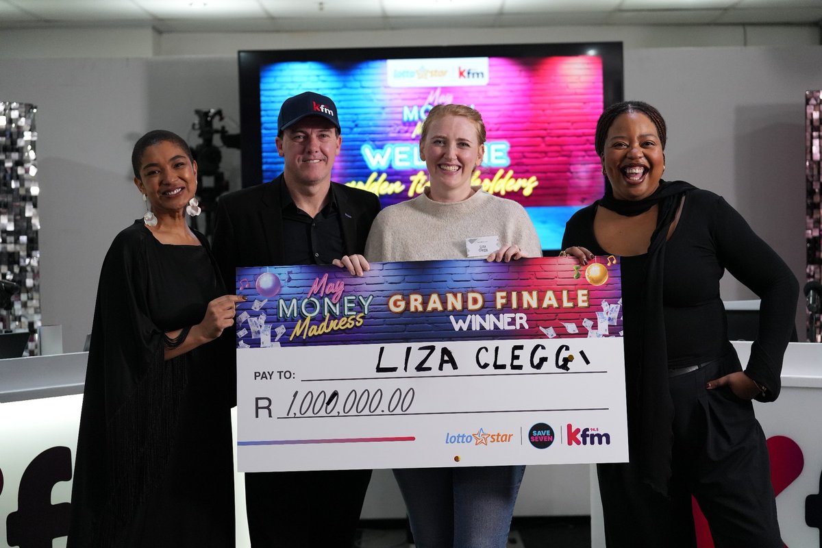KFMza's tweet photo. 🎉 What a ride it's been with #MayMoneyMadness thanks to @Lotto_Star 🔥
R1,067,500 raised for #Save7 💰 R522,750 won by our weekly champs 💎 And this morning, a Golden Ticket winner became a Millionaire LIVE on #KfmMornings!
THANK YOU for making this month unforgettable! https://t.co/RdyMIBGGAI