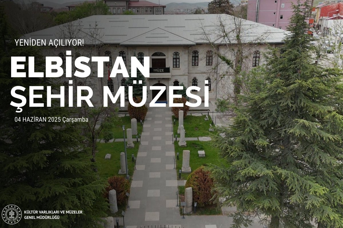 kvmgm's tweet photo. Elbistan Şehir Müzesi Yeniden Ziyarete Açılıyor!

🎉 Uzmanlarımızın büyük bir emek harcadığı restorasyon süreci başarıyla tamamlandı!

🏛 Elbistan Şehir Müzesi, 04 Haziran 2025 tarihinde kapılarını ziyaretçilerine yeniden açıyor.

Bu özel müzemizi keşfetmek ve tarihe tanıklık etmek için sizleri bekliyoruz!

#ElbistanŞehirMüzesi  #Müze #Kahramanmaraş