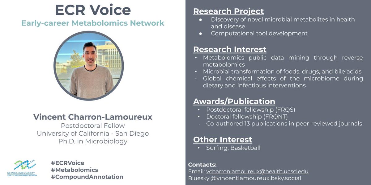 Introducing Vincent for #ECRVoices
Vincent is working on #CompoundAnnotation and he is based in San Diego, USA 🇺🇸