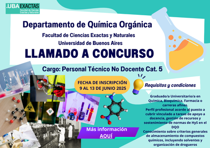 UhrigLab's tweet image. Concurso nodocente técnico Cat 5 en el DQO-FCEyN-UBA!
qo.fcen.uba.ar/wp-content/upl…