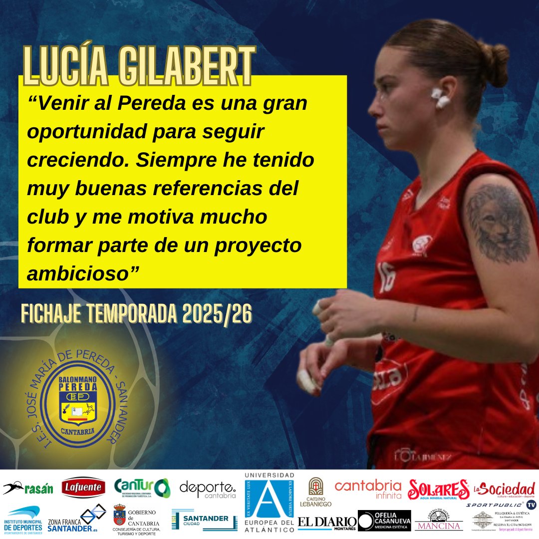 🆕️ 𝐅𝐈𝐂𝐇𝐀𝐉𝐄 🆕️

📌 Lucía Guilabert (<a href="/guilabert_16/">Lucia Guilabert</a>) es la primera incorporación para la temporada 2025/26

👉 balonmanopereda.es/lucia-guilaber…

#GuerrerasAmarillas #CantabriaApetece <a href="/cant_infinita/">Cantabria Infinita</a>
