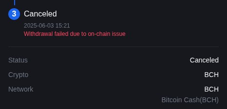 TheBCHPodcast's tweet photo. Reports of MEXC failing to allow a withdrawal for "on-chain issue".

The issue is they do not have any BCH. https://t.co/FygHl6WB5n