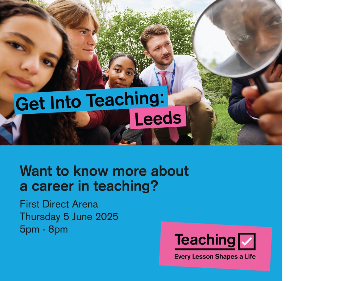 TheYorkshireRo2's tweet image. Come along on Thursday to Leeds & find out more about training to become a teacher with us. It's the perfect time to make that step into a new career working with children and young people. We will be there to answer all your questions! @CKTSHub @Trinityteach @NatInstTeaching