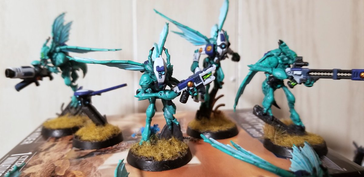 ShockwaveStan's tweet photo. Buzz buzz... Vespid Stingwings finally complete!!! what a refresh eh?

#warhammer40k #WarhammerCommunity #TauEmpire #vespid https://t.co/hN7eq9rtxP
