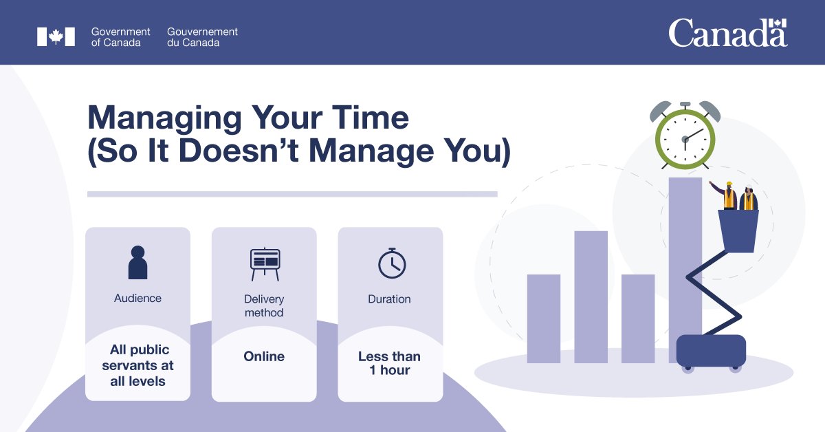 TBS Canada (@tbs_canada) on Twitter photo ⏲️ Reclaim your time and check out <a href="/School_GC/">Canada School of Public Service</a>'s self-paced course, "Managing Your Time (So It Doesn’t Manage You)." Learn how to spot time stealers, manage your energy levels, and create lasting productivity habits. Visit➡️: ow.ly/CkJB50W3oBJ #GCLearning ⏲️ Reclaim your time and check out <a href="/School_GC/">Canada School of Public Service</a>'s self-paced course, "Managing Your Time (So It Doesn’t Manage You)." Learn how to spot time stealers, manage your energy levels, and create lasting productivity habits. Visit➡️: ow.ly/CkJB50W3oBJ #GCLearning