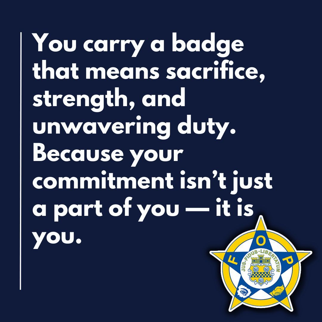 GLFOP's tweet photo. You carry a badge that means sacrifice, strength, and unwavering duty. Because your commitment isn’t just a part of you — it is you.
#BadgeOfSacrifice #UnwaveringDuty #StrengthAndHonor #CommitmentToServe #LawEnforcementLife https://t.co/Zada4XFqlt