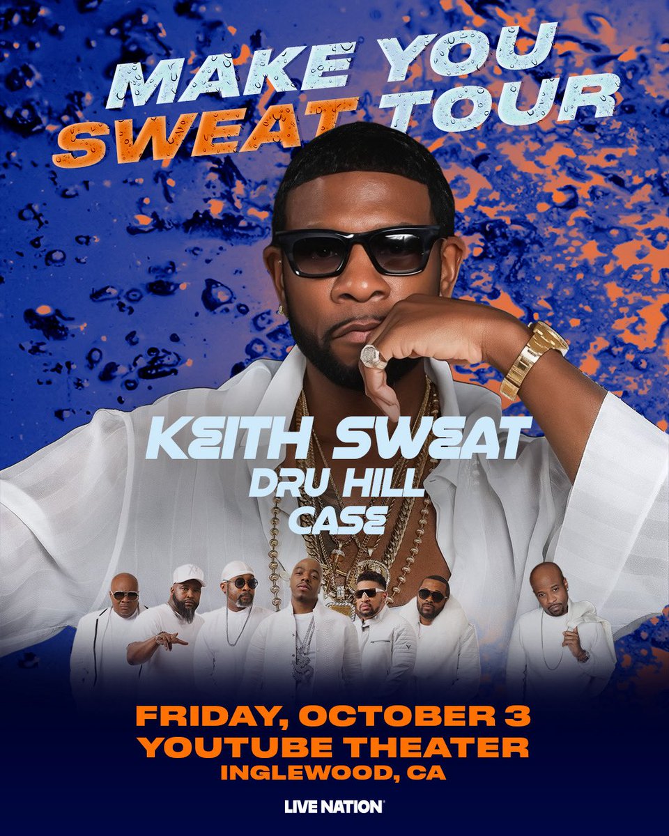 JUST ANNOUNCED: Keith Sweat is set to hit the stage at #YouTubeTheater on October 3 with his Make You Sweat Tour 🔥 Tickets go on sale this Friday, June 6 at 10am on Ticketmaster 🎟️