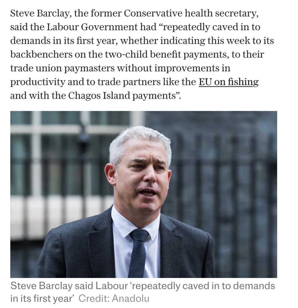 Dr Haseena Wazir (@drhwazir) on Twitter photo It’s interesting to see the former Health Secretary trying to weigh in on the resident doctors dispute.
<a href="/SteveBarclay/">Steve Barclay</a> - you had your chance to fix this. Instead, you doubled down on refusing to negotiate, and were reshuffled out of your role after failing NHS staff.
Let’s be It’s interesting to see the former Health Secretary trying to weigh in on the resident doctors dispute.
<a href="/SteveBarclay/">Steve Barclay</a> - you had your chance to fix this. Instead, you doubled down on refusing to negotiate, and were reshuffled out of your role after failing NHS staff.
Let’s be