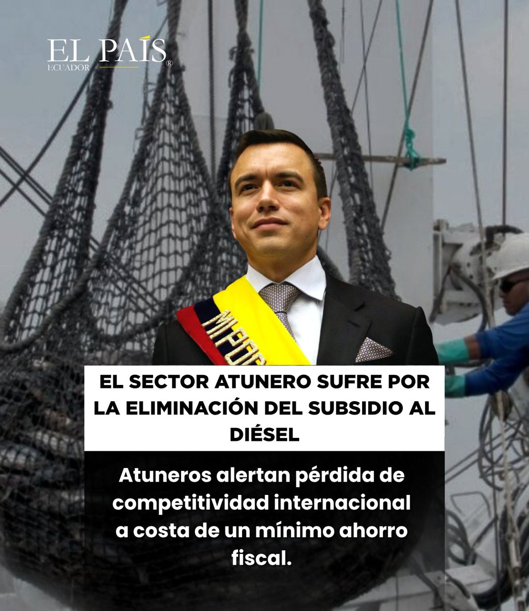 🇪🇨 El sector pesquero de Ecuador advierte que la eliminación del subsidio al diésel afectará su competitividad internacional. La Cámara Nacional de Pesquería estima que la medida tiene un impacto limitado en el gasto público.