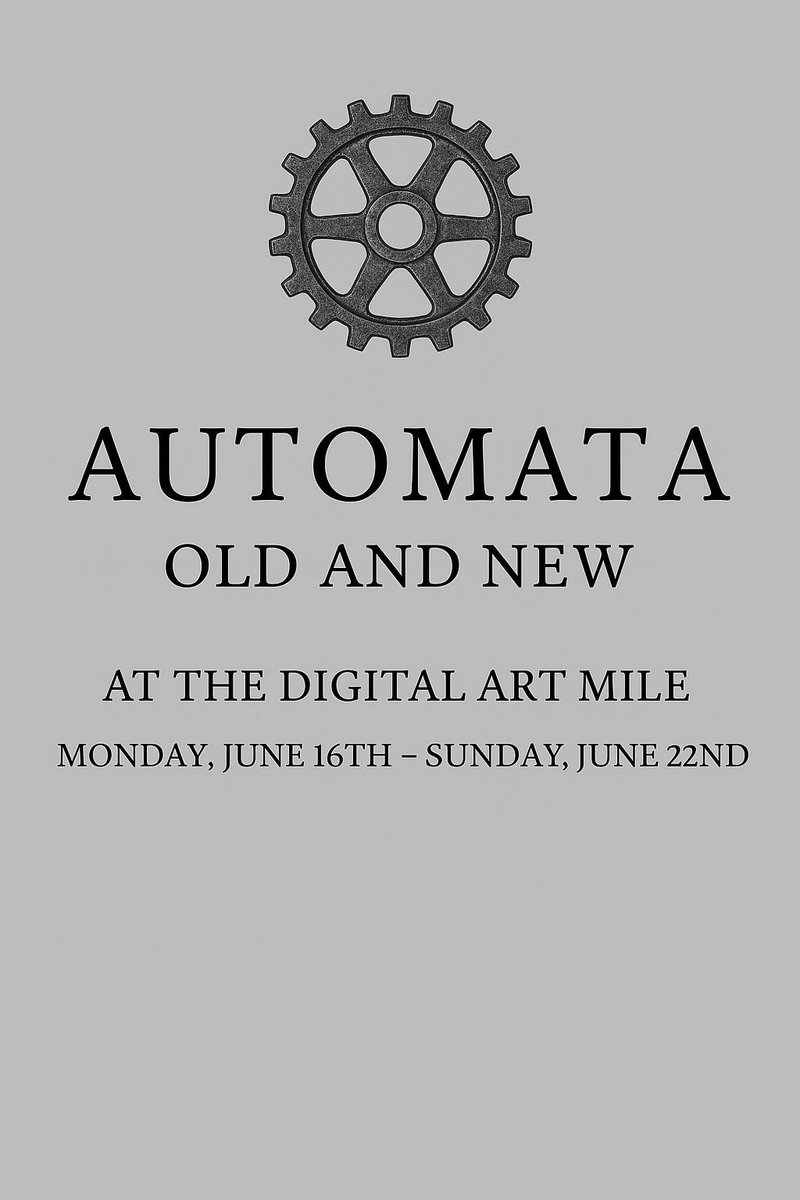 automataisart's tweet image. Introducing: AUTOMATA
Tracing the evolution of autonomous artists from mechanical origins to AI-driven futures, spanning a century of innovation…
A collaboration between @brtmoments @artmetaofficial
Debuting at The Digital Art Mile in Basel. June 16th-22nd.
