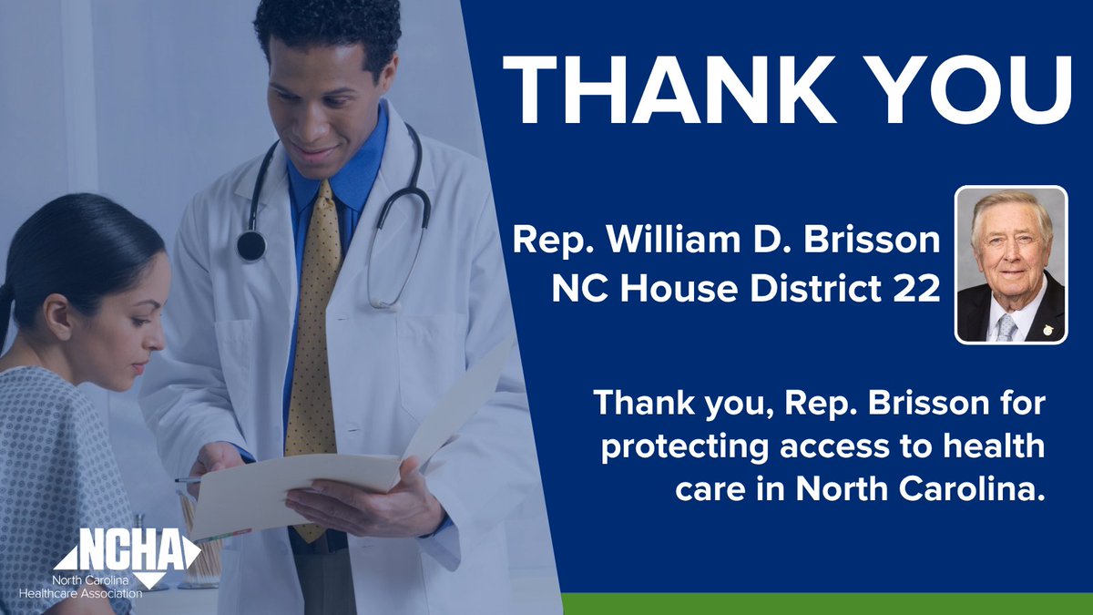 Thank you, Rep. William D. Brisson, for protecting access to health care in North Carolina. Your support is critical to creating healthier communities. We look forward to continued partnership to ensure positive health outcomes for all North Carolinians. #ncpol #ncga
