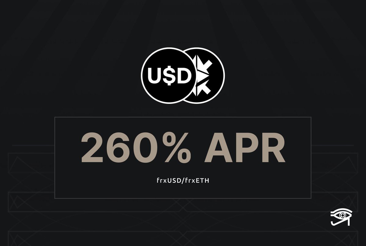 Provide $frxUSD / $frxETH and earn $FRAX

It's that simple.