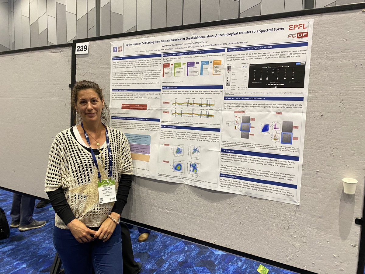 Cytometry_EPFL's tweet image. The EPFL Flow Cytometry Core Facility was proud to be part of the first poster session at the conference — and even more excited to present not just one, but two posters!
Great vibes, inspiring science, and a fantastic chance to connect with the cytometry community.
#CYTO2025